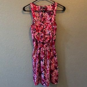 Express floral elastic waist dress